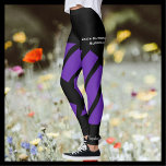Leggings van het Paarse Team/de Club met Fake Shor<br><div class="desc">Deze PERSONALISEERDE, unieke, FUN-leggings zijn versierd met paarse en zwarte strepen in het midden. De zwarte korte broeken en de sokken van de Fake maken het uiterlijk compleet. De gepersonaliseerde Naam van de Club of van het Team (2 lijnen) is op linkerkant van korte (of schrapping). De gepersonaliseerde witte manuscriptNAAM...</div>