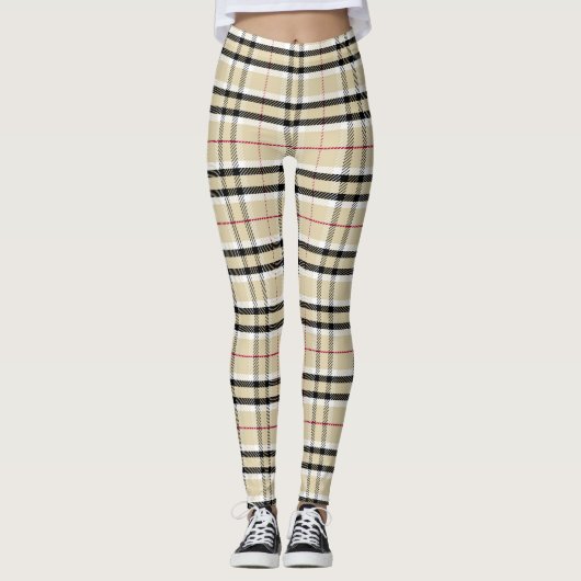 Leggings van het patroon met Tartan gecheckt in be (Voorkant)