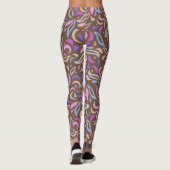 Leggings van het patroon van bladeren en cirkels (Achterkant)