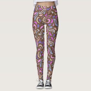 Leggings van het patroon van bladeren en cirkels