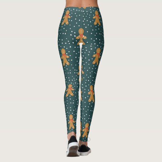 Leggings van het patroon van cute gingerbrood (Achterkant)