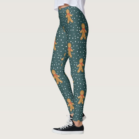 Leggings van het patroon van cute gingerbrood (Links)
