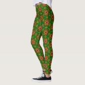 Leggings van het patroon van groene en rode mozaïe (Links)