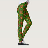 Leggings van het patroon van groene en rode mozaïe (Rechts)