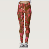 leggings van het patroon van handgetekende vleespr (Voorkant)