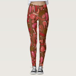 leggings van het patroon van handgetekende vleespr