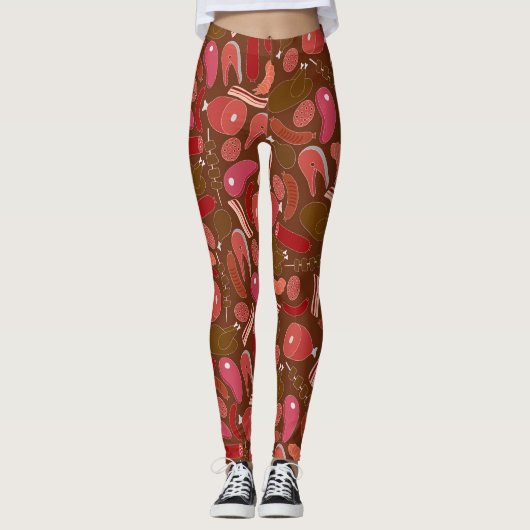 leggings van het patroon van handgetekende vleespr (Voorkant)