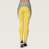 Leggings van het patroon voor helder geel/wit/grij (Achterkant)