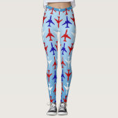 Leggings van het Red White en Blue Airplane Patter (Voorkant)