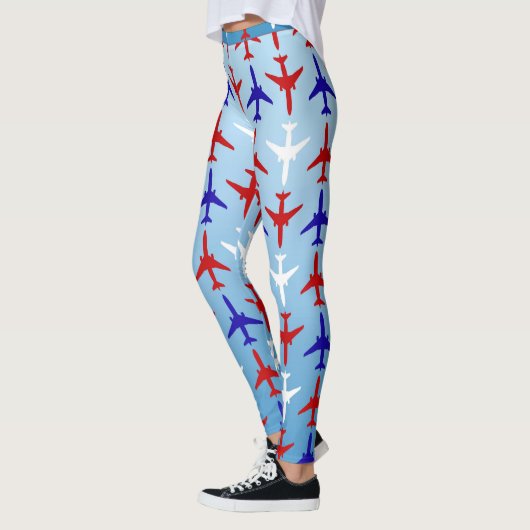 Leggings van het Red White en Blue Airplane Patter (Links)