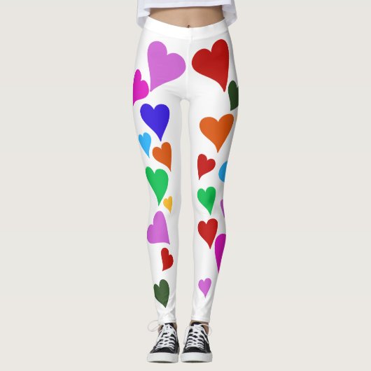 leggings van het regenbooghart, hart leggings, har (Voorkant)