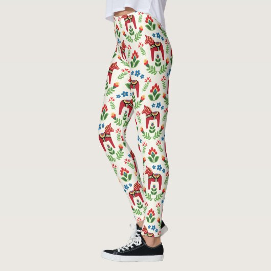 Leggings van het rode Dala Horses (Links)