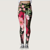 Leggings van het rode en zwarte flessenpatroon (Voorkant)