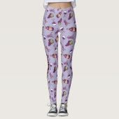 Leggings van het rode wijnpatroon (Voorkant)