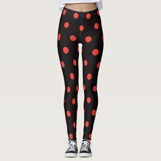 Leggings van het roodzwart en het rode pokkenpatro (Voorkant)