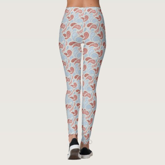Leggings van het Rooke-Red-Blue Paisley Pattern (Achterkant)