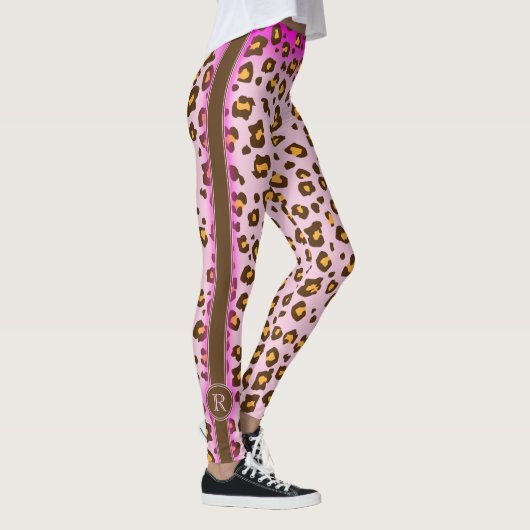 Leggings van het roze luiproze dierpatroon (Rechts)