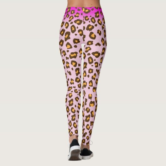 Leggings van het roze luiproze dierpatroon (Achterkant)