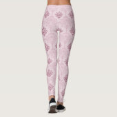 Leggings van het roze rode ornamental Pattern (Achterkant)