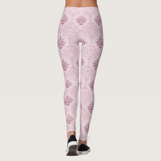 Leggings van het roze rode ornamental Pattern (Achterkant)