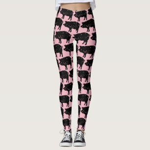 Leggings van het roze varkenspatroon