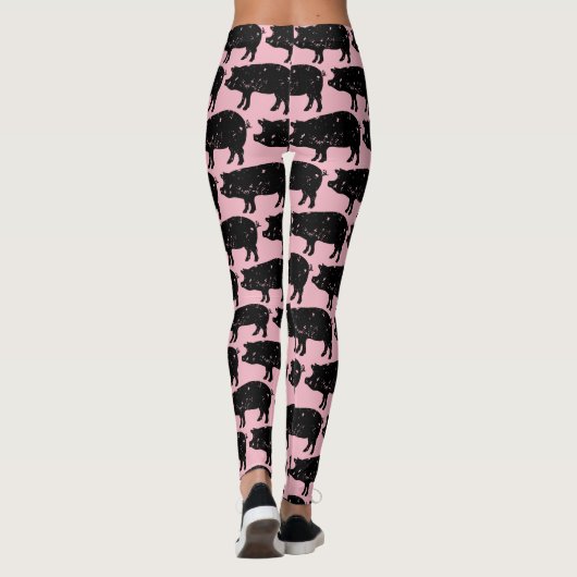 Leggings van het roze varkenspatroon (Achterkant)
