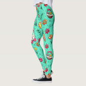 Leggings van het Soft Cyan Easter Pattern (Links)