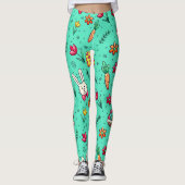 Leggings van het Soft Cyan Easter Pattern (Voorkant)