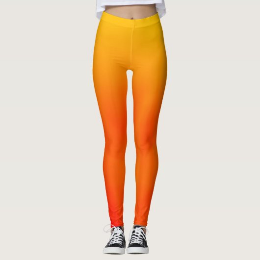 Leggings van het Sunset Oranje en Gellow Gradient  (Voorkant)
