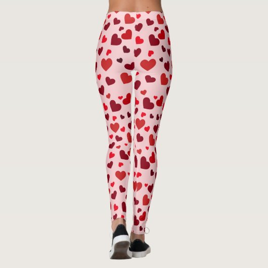 Leggings van het valentijnse hartenpatroon (Achterkant)