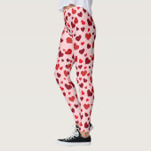 Leggings van het valentijnse hartenpatroon (Links)