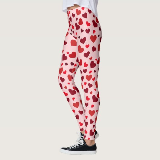 Leggings van het valentijnse hartenpatroon (Links)