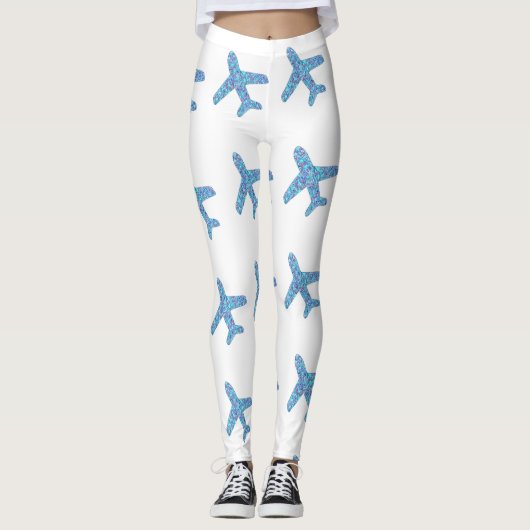 Leggings van het vliegtuig (wit) (Voorkant)