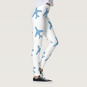 Leggings van het vliegtuig (wit)