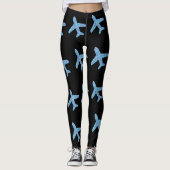 Leggings van het vliegtuig (zwart) (Voorkant)