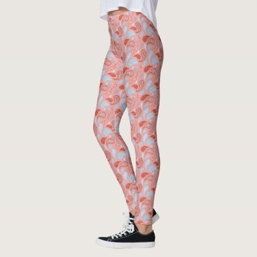 Leggings van het zalmblauw Paisley Pattern (Links)