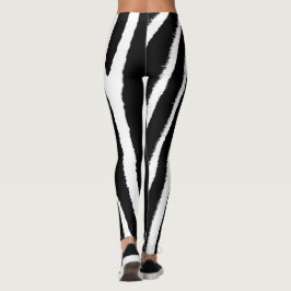 Leggings van het zebra zwarte en witte verticale p