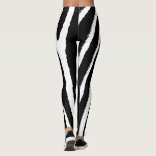 Leggings van het zebra zwarte en witte verticale p