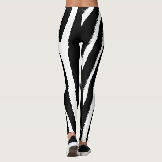 Leggings van het zebra zwarte en witte verticale p (Achterkant)