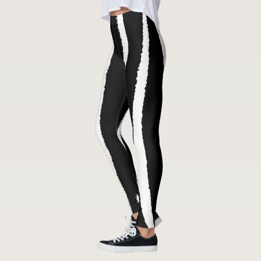 Leggings van het zebra zwarte en witte verticale p (Links)