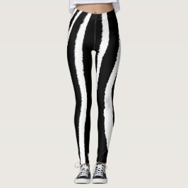 Leggings van het zebra zwarte en witte verticale p