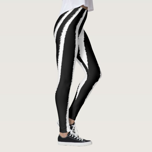 Leggings van het zebra zwarte en witte verticale p (Rechts)