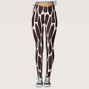 Leggings van het zwarte en witte Giraffe printpatr