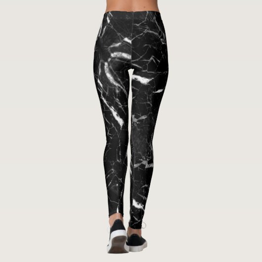 Leggings van het zwarte en witte marmer Stone Patt (Achterkant)
