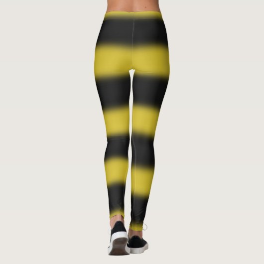 Leggings van het zwarte & gele bijenpatroon (Achterkant)