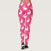 Leggings van hotroze en witte Bunny Rabbit (Achterkant)