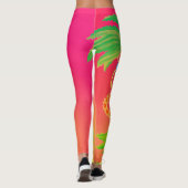 Leggings van Hula Palm (sunset oranje) (Achterkant)