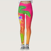 Leggings van Hula Palm (sunset oranje) (Voorkant)