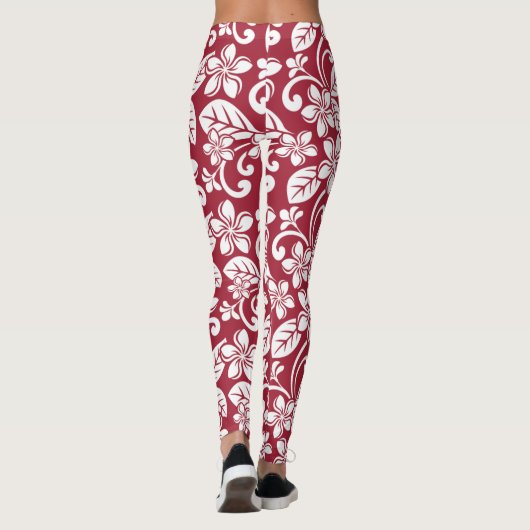 LEGGINGS VAN ISLAND PLUMERIA (CARDINAL RED) (Achterkant)