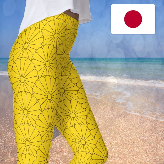 Leggings van Japanse zeehondenflora / Sun Pattern